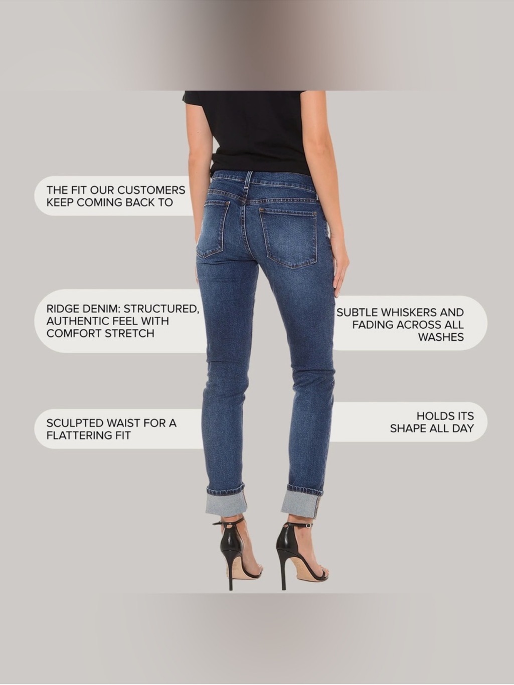 Mott & Bow Ridge Mid Rise Slim Straight Jeans Dark Wash 26x30 — image 2 of 7